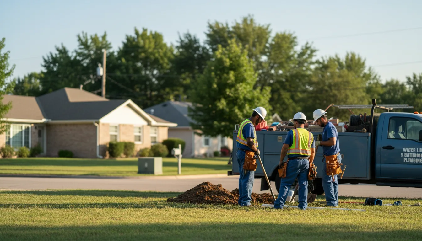 Residential water line and bathroom plumbing service in Lipscomb, TX
